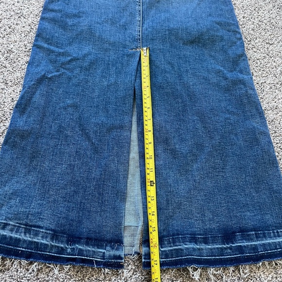 Zara Medium Wash Denim Front Zip Back Slit Maxi Shirt Front & Back Pocket Size M - Picture 9 of 10
